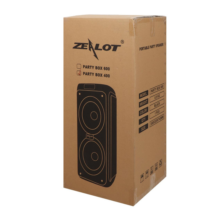 اسپیکر بی سیم قابل حمل ZEALOT مدل PARTY BOX SP600 - مشکی- زیلوت