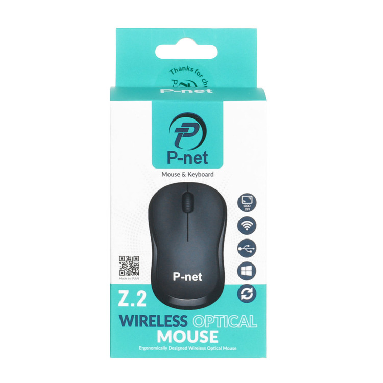 ماوس بی سیم P-net مدل Z.2 - مشکی - RYL