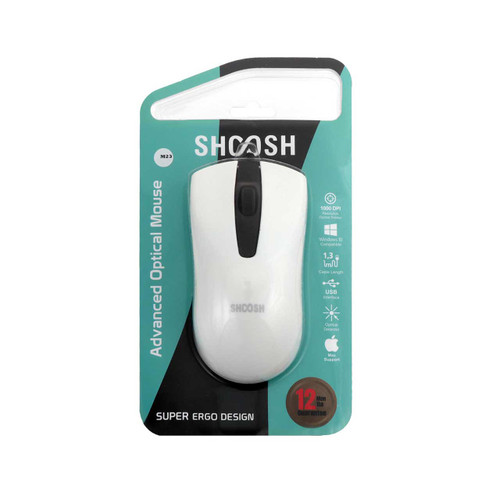 ماوس باسیم Shoosh مدل M23 - سفید - SMO شوش