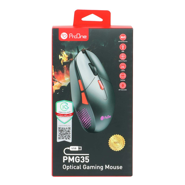 ماوس باسیم گیمینگ ProOne مدل PMG35 - مشکی